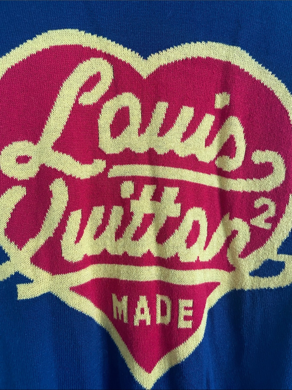 Louis Vuitton Navy Tee with Red and Yellow Heart Logo - Picture 6 of 7